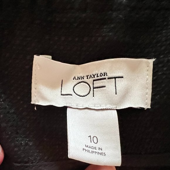 Loft Black Linen Ruffle Neck Tie Jacket - 10 - Picture 3 of 6